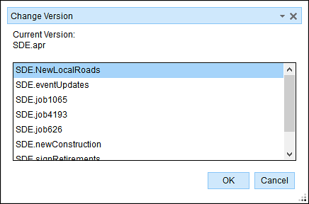 Change Version dialog box Change Version dialog box